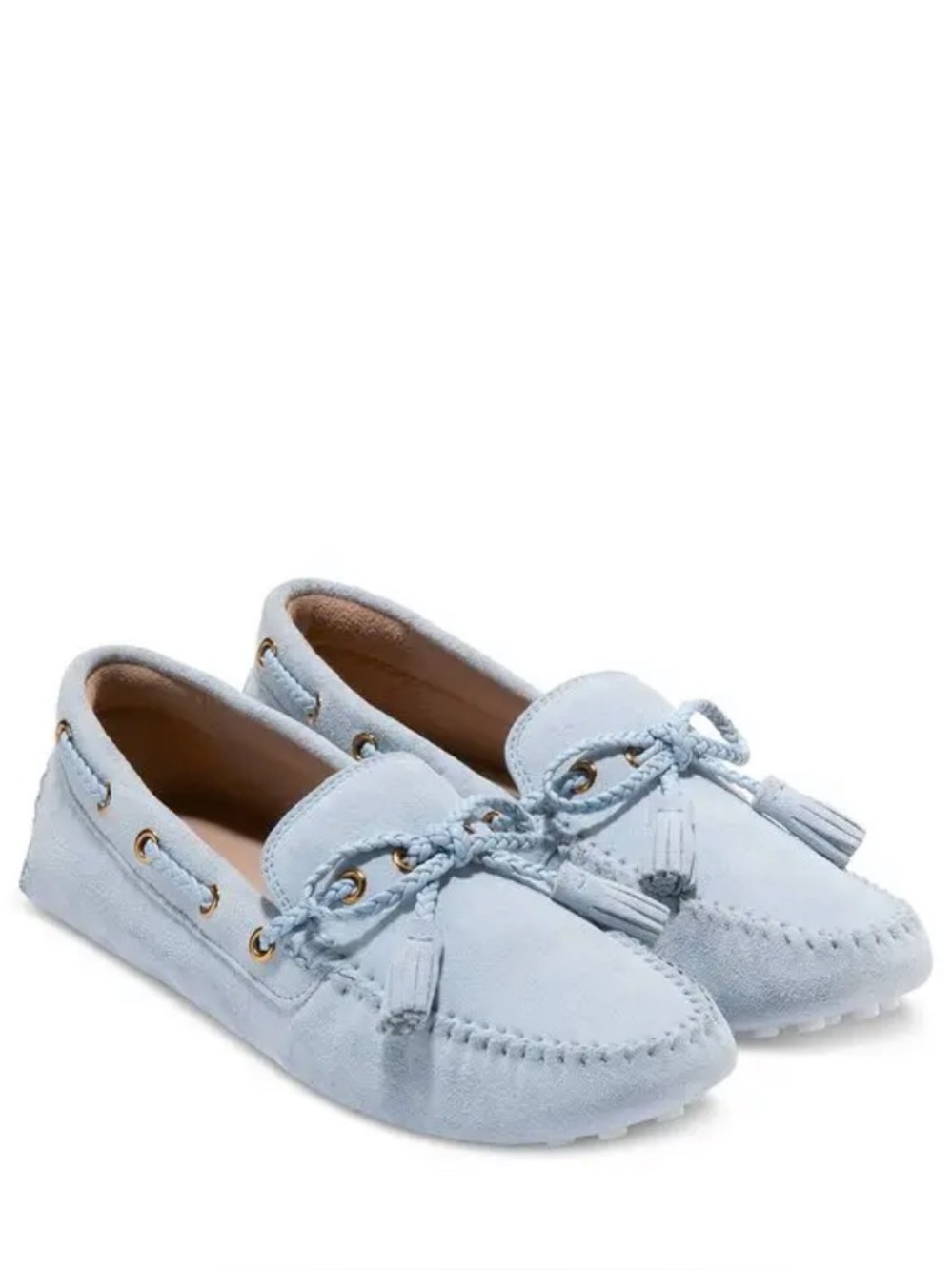 COLE HAAN | Gissella Suede Tassel Driving Loafers - in Blue Skyway 7 - Picture 2 of 10